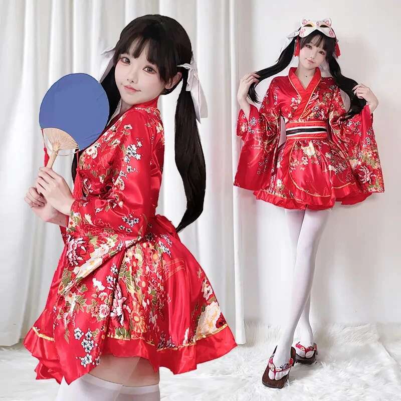 Japanese Modified Kimono Dress - Anime Cosplay Japanese Girl 评论和价格