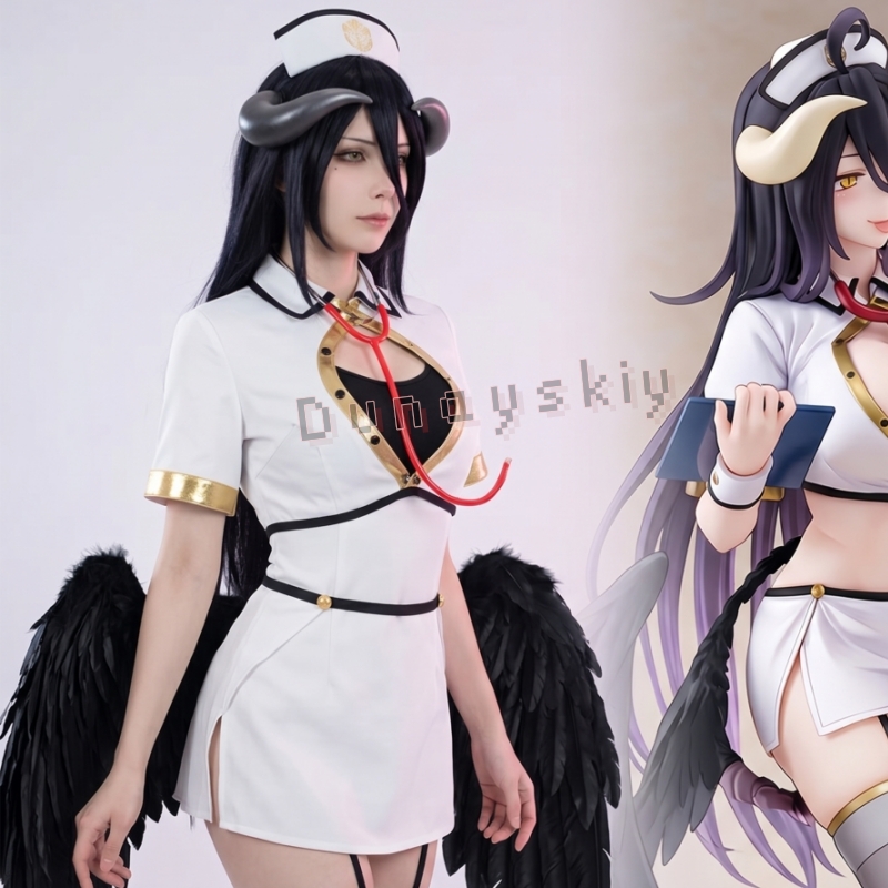 OVERLORD Albedo Gothic Angel N - Anime Cosplay Nurse 评论和价格