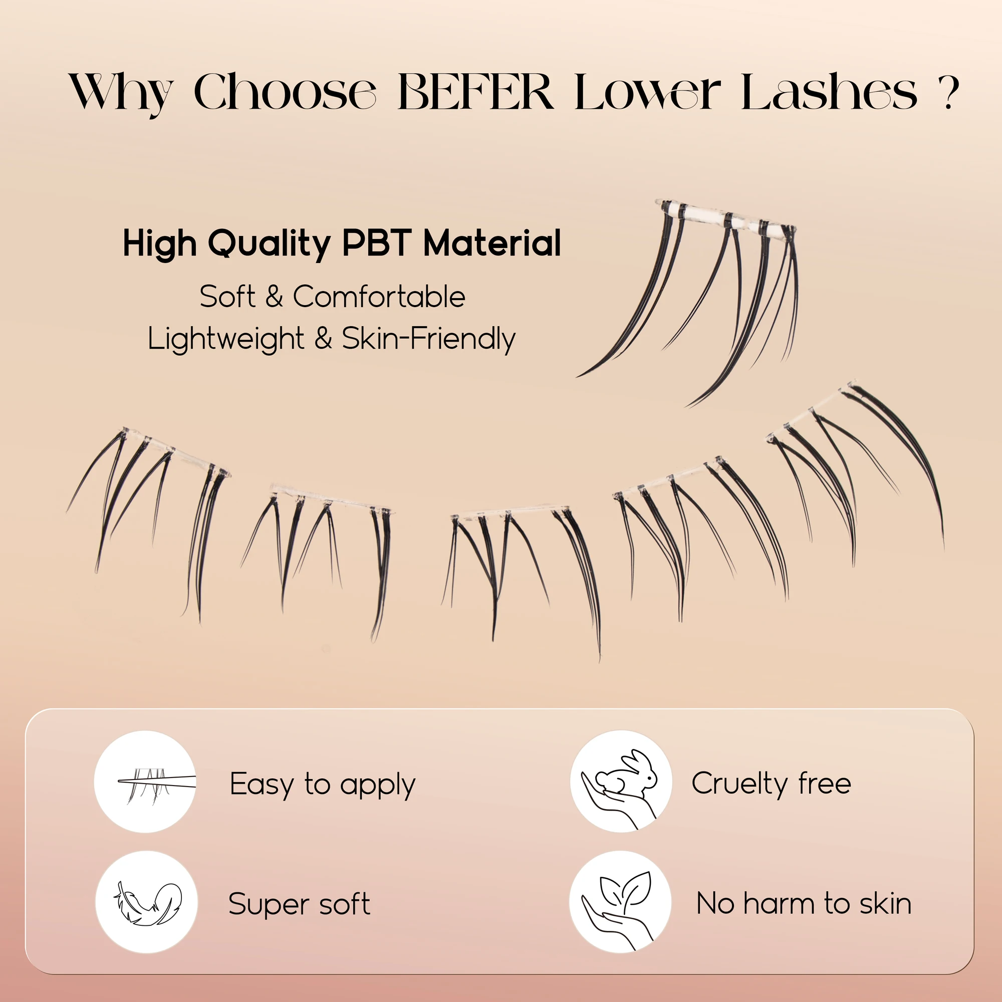 Befer No Glue Needed Lower Las - Anime Cosplay Lashes 评论和价格
