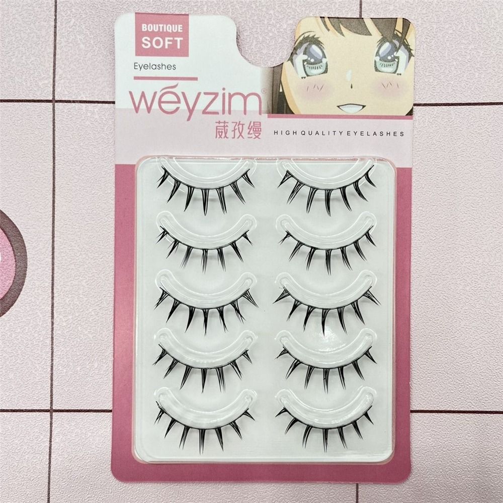 Faux Mink False Eyelashes 5 Pa - Anime Cosplay Lashes 评论和价格