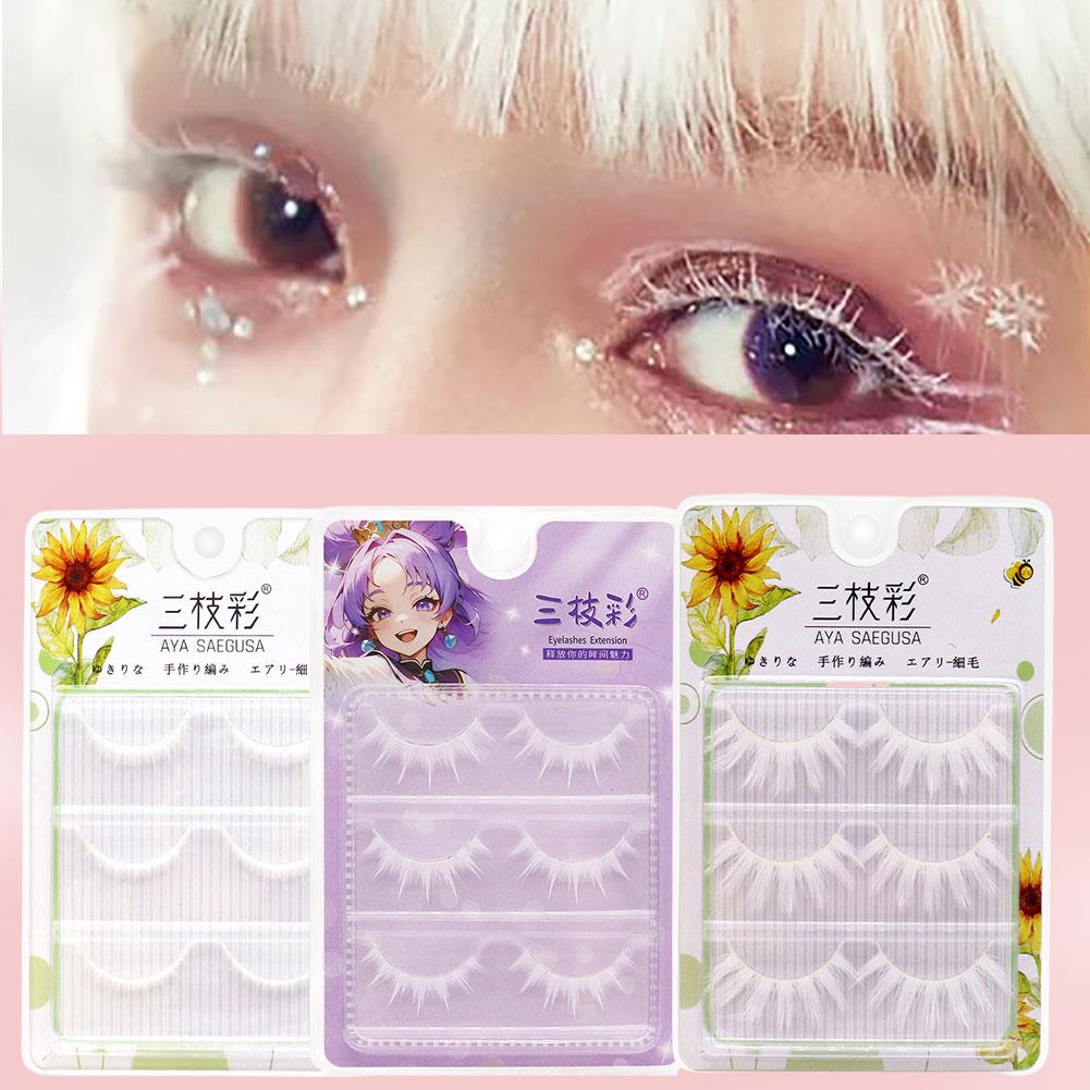White False Eyelashes Cosplay  - Anime Cosplay Lashes 评论和价格