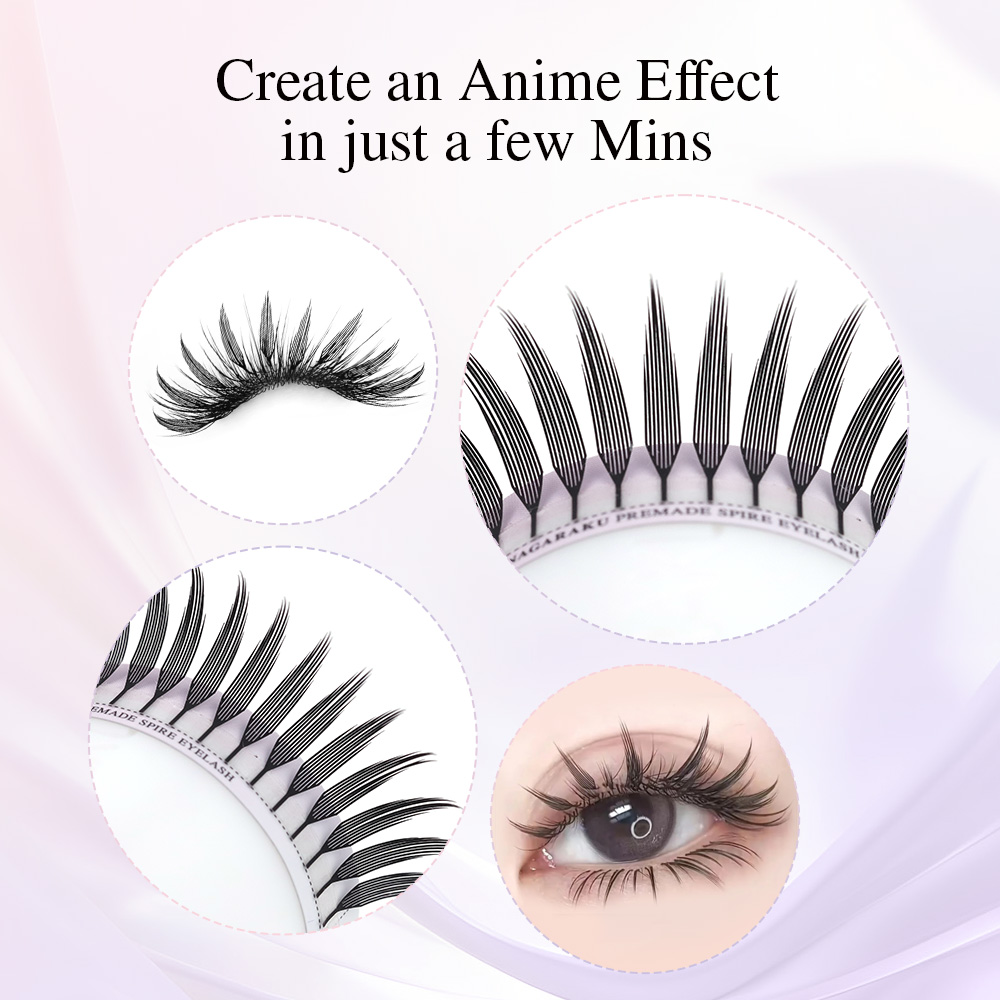 NAGARAKU Premade Spire Eyelash - Anime Cosplay Lashes 评论和价格