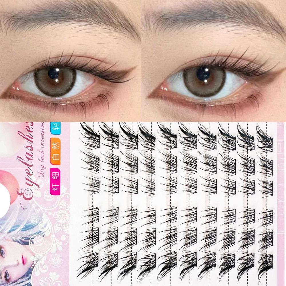 3D Cat Eye Clusters Lashes Nat - Anime Cosplay Lashes 评论和价格