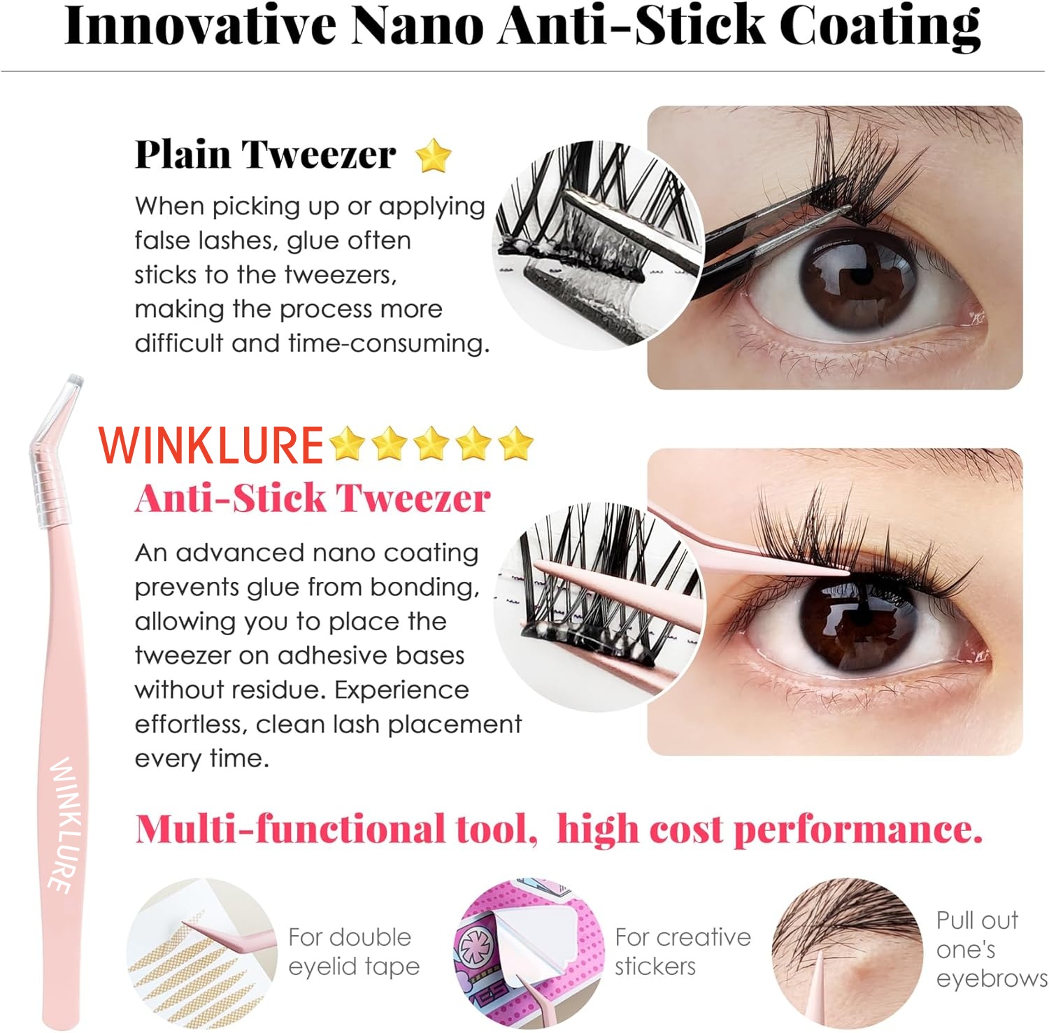 WINKLURE Self-Adhesive False E - Anime Cosplay Lashes 评论和价格